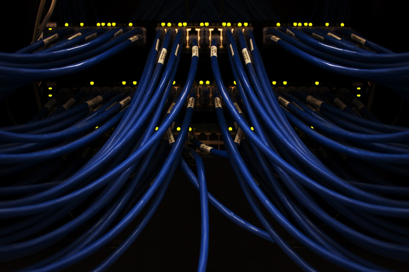 Network switches and structured cabling in a server rack